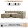 Korser 100″ L-Shaped Boneless Couches with Chaise, Modular Sectional Sofa with Deep Seat, Cloud Sectional Couch for Living Room Bedroom, No Assembly Required, Side Pockets, Memory Foam, Grey(Camel)