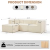 Korser 100″ L-Shaped Boneless Couches with Chaise, Modular Sectional Sofa with Deep Seat, Cloud Sectional Couch for Living Room Bedroom, No Assembly Required, Side Pockets, Memory Foam, Grey(Beige)