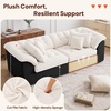 Korser 104″ Loveseat Sofa, Cloud Boneless Couches for Living Room, Oversized Modular Sectional Sofa with Deep Seats, Comfy 2 Seater Sofa Bed with 4 Pillows, Cut Pile Fabric – Beige & Black(Beige & Black)