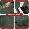 Korser 104″ Loveseat Sofa, Cloud Boneless Couches for Living Room, Oversized Modular Sectional Sofa with Deep Seats, Comfy 2 Seater Sofa Bed with 4 Pillows, Cut Pile Fabric – Beige & Black(Green & Black)