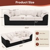 Korser 104″ Loveseat Sofa, Cloud Boneless Couches for Living Room, Oversized Modular Sectional Sofa with Deep Seats, Comfy 2 Seater Sofa Bed with 4 Pillows, Cut Pile Fabric – Beige & Black(Beige & Black)