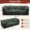 Korser 104″ Loveseat Sofa, Cloud Boneless Couches for Living Room, Oversized Modular Sectional Sofa with Deep Seats, Comfy 2 Seater Sofa Bed with 4 Pillows, Cut Pile Fabric – Beige & Black(Green & Black)