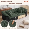 Korser 104″ Loveseat Sofa, Cloud Boneless Couches for Living Room, Oversized Modular Sectional Sofa with Deep Seats, Comfy 2 Seater Sofa Bed with 4 Pillows, Cut Pile Fabric – Beige & Black(Green & Black)