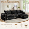 Korser 108″ Sectional Couches for Living Room, Modular Boneless Couch with Deep Seat & Fluffy Cushion, Cozy Double-Layer Cushioned Sofa with Convertible Ottoman, Comfy Cloud Sofa, No Assembly Required(Dull Black)