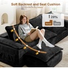 Korser 108″ Sectional Couches for Living Room, Modular Boneless Couch with Deep Seat & Fluffy Cushion, Cozy Double-Layer Cushioned Sofa with Convertible Ottoman, Comfy Cloud Sofa, No Assembly Required(Dull Black)