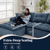 Korser 110″ Cloud Sectional Couch with Ottoman, Modern Modular Sectional Sofa with Deep Seat, Upholstered Boneless Couch for Living Room, L Shaped Sofa with Layered Cushion (Beige, No Assembly)(Blue)