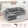 Korser 110″ Cloud Sectional Couch with Ottoman, Modern Modular Sectional Sofa with Deep Seat, Upholstered Boneless Couch for Living Room, L Shaped Sofa with Layered Cushion (Beige, No Assembly)(Grey)