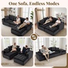 Korser 110″ Cloud Sectional Couch with Ottoman, Modern Modular Sectional Sofa with Deep Seat, Upholstered Boneless Couch for Living Room, L Shaped Sofa with Layered Cushion (Beige, No Assembly)(Black)