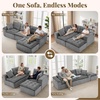 Korser 110″ Cloud Sectional Couch with Ottoman, Modern Modular Sectional Sofa with Deep Seat, Upholstered Boneless Couch for Living Room, L Shaped Sofa with Layered Cushion (Beige, No Assembly)(Grey)