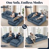 Korser 110″ Cloud Sectional Couch with Ottoman, Modern Modular Sectional Sofa with Deep Seat, Upholstered Boneless Couch for Living Room, L Shaped Sofa with Layered Cushion (Beige, No Assembly)(Blue)