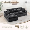 Korser 110″ Cloud Sectional Couch with Ottoman, Modern Modular Sectional Sofa with Deep Seat, Upholstered Boneless Couch for Living Room, L Shaped Sofa with Layered Cushion (Beige, No Assembly)(Black)