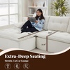 Korser 110″ Cloud Sectional Couch with Ottoman, Modern Modular Sectional Sofa with Deep Seat, Upholstered Boneless Couch for Living Room, L Shaped Sofa with Layered Cushion (Beige, No Assembly)(Beige)