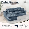 Korser 110″ Cloud Sectional Couch with Ottoman, Modern Modular Sectional Sofa with Deep Seat, Upholstered Boneless Couch for Living Room, L Shaped Sofa with Layered Cushion (Beige, No Assembly)(Blue)