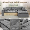 Korser 110″ Cloud Sectional Couch with Ottoman, Modern Modular Sectional Sofa with Deep Seat, Upholstered Boneless Couch for Living Room, L Shaped Sofa with Layered Cushion (Beige, No Assembly)(Grey)