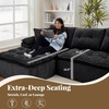 Korser 110″ Cloud Sectional Couch with Ottoman, Modern Modular Sectional Sofa with Deep Seat, Upholstered Boneless Couch for Living Room, L Shaped Sofa with Layered Cushion (Beige, No Assembly)(Black)