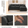 Korser 110″ Cloud Sectional Couches for Living Room, Modern Modular Sectional Sofa with Ottoman, Boneless Cloud Couch with Comfy Deep Seats, Fluffy Chenille L-Shape Sofa Couch for Living Room, Black(Grey)