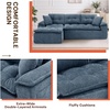 Korser 110″ Cloud Sectional Couches for Living Room, Modern Modular Sectional Sofa with Ottoman, Boneless Cloud Couch with Comfy Deep Seats, Fluffy Chenille L-Shape Sofa Couch for Living Room, Black(Blue)