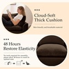 Korser 110″ Cloud Sectional Couches for Living Room, Modern Modular Sectional Sofa with Ottoman, Boneless Cloud Couch with Comfy Deep Seats, Fluffy Chenille L-Shape Sofa Couch for Living Room, Black(Brown)