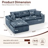 Korser 110″ Cloud Sectional Couches for Living Room, Modern Modular Sectional Sofa with Ottoman, Boneless Cloud Couch with Comfy Deep Seats, Fluffy Chenille L-Shape Sofa Couch for Living Room, Black(Blue)
