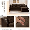 Korser 110″ Cloud Sectional Couches for Living Room, Modern Modular Sectional Sofa with Ottoman, Boneless Cloud Couch with Comfy Deep Seats, Fluffy Chenille L-Shape Sofa Couch for Living Room, Black(Brown)
