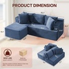 Korser 110″ L-Shaped Modular Sectional Sofa with Chaise, Boneless Comfy Corduroy Fluffy Couch with Deep Seat and Side Pockets, Flexible Module Combination for Living Room, No Assembly, Side Pockets(Blue)