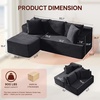 Korser 110″ L-Shaped Modular Sectional Sofa with Chaise, Boneless Comfy Corduroy Fluffy Couch with Deep Seat and Side Pockets, Flexible Module Combination for Living Room, No Assembly, Side Pockets(Black)