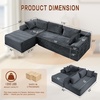 Korser 110″ L-Shaped Modular Sectional Sofa with Chaise, Boneless Comfy Corduroy Fluffy Couch with Deep Seat and Side Pockets, Flexible Module Combination for Living Room, No Assembly, Side Pockets(Charcoal Grey)