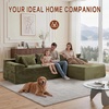 Korser 110″ L-Shaped Modular Sectional Sofa with Chaise, Boneless Comfy Corduroy Fluffy Couch with Deep Seat and Side Pockets, Flexible Module Combination for Living Room, No Assembly, Side Pockets(Peacock Green)