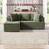 Korser 110″ L-Shaped Modular Sectional Sofa with Chaise, Boneless Comfy Corduroy Fluffy Couch with Deep Seat and Side Pockets, Flexible Module Combination for Living Room, No Assembly, Side Pockets(Green)