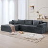 Korser 110″ L-Shaped Modular Sectional Sofa with Chaise, Boneless Comfy Corduroy Fluffy Couch with Deep Seat and Side Pockets, Flexible Module Combination for Living Room, No Assembly, Side Pockets(Charcoal Grey)
