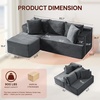 Korser 110″ L-Shaped Modular Sectional Sofa with Chaise, Boneless Comfy Corduroy Fluffy Couch with Deep Seat and Side Pockets, Flexible Module Combination for Living Room, No Assembly, Side Pockets(Grey)