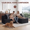 Korser 110″ L-Shaped Modular Sectional Sofa with Chaise, Boneless Comfy Corduroy Fluffy Couch with Deep Seat and Side Pockets, Flexible Module Combination for Living Room, No Assembly, Side Pockets(Black)
