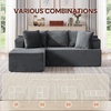 Korser 110″ L-Shaped Modular Sectional Sofa with Chaise, Boneless Comfy Corduroy Fluffy Couch with Deep Seat and Side Pockets, Flexible Module Combination for Living Room, No Assembly, Side Pockets(Grey)