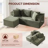 Korser 110″ L-Shaped Modular Sectional Sofa with Chaise, Boneless Comfy Corduroy Fluffy Couch with Deep Seat and Side Pockets, Flexible Module Combination for Living Room, No Assembly, Side Pockets(Green)