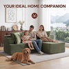 Korser 110″ L-Shaped Modular Sectional Sofa with Chaise, Boneless Comfy Corduroy Fluffy Couch with Deep Seat and Side Pockets, Flexible Module Combination for Living Room, No Assembly, Side Pockets(Green)