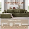 Korser 110″ L-Shaped Modular Sectional Sofa with Chaise, Boneless Comfy Corduroy Fluffy Couch with Deep Seat and Side Pockets, Flexible Module Combination for Living Room, No Assembly, Side Pockets(Peacock Green)