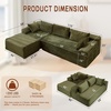 Korser 110″ L-Shaped Modular Sectional Sofa with Chaise, Boneless Comfy Corduroy Fluffy Couch with Deep Seat and Side Pockets, Flexible Module Combination for Living Room, No Assembly, Side Pockets(Peacock Green)
