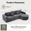 Korser 110″ L-Shaped Modular Sectional Sofa with Chaise, Fluffy Corduroy Cloud Sectional Couch with Deep Seat & Side Pockets, Comfy Upholstered Boneless Couches for Living Room, No Assembly, Black(Grey)