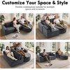 Korser 110″ L-Shaped Modular Sectional Sofa with Chaise, Fluffy Corduroy Cloud Sectional Couch with Deep Seat & Side Pockets, Comfy Upholstered Boneless Couches for Living Room, No Assembly, Black(Grey)