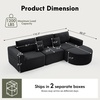 Korser 110″ L-Shaped Modular Sectional Sofa with Chaise, Fluffy Corduroy Cloud Sectional Couch with Deep Seat & Side Pockets, Comfy Upholstered Boneless Couches for Living Room, No Assembly, Black(Black)