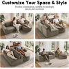 Korser 110″ L-Shaped Modular Sectional Sofa with Chaise, Fluffy Corduroy Cloud Sectional Couch with Deep Seat & Side Pockets, Comfy Upholstered Boneless Couches for Living Room, No Assembly, Black(Khaki)
