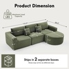 Korser 110″ L-Shaped Modular Sectional Sofa with Chaise, Fluffy Corduroy Cloud Sectional Couch with Deep Seat & Side Pockets, Comfy Upholstered Boneless Couches for Living Room, No Assembly, Black(Green)