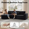 Korser 110″ L-Shaped Modular Sectional Sofa with Chaise, Fluffy Corduroy Cloud Sectional Couch with Deep Seat & Side Pockets, Comfy Upholstered Boneless Couches for Living Room, No Assembly, Black(Black)