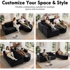 Korser 110″ L-Shaped Modular Sectional Sofa with Chaise, Fluffy Corduroy Cloud Sectional Couch with Deep Seat & Side Pockets, Comfy Upholstered Boneless Couches for Living Room, No Assembly, Black(Black)