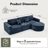 Korser 110″ L-Shaped Modular Sectional Sofa with Chaise, Fluffy Corduroy Cloud Sectional Couch with Deep Seat & Side Pockets, Comfy Upholstered Boneless Couches for Living Room, No Assembly, Black(Blue)