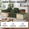 Korser 118″ Cloud Sectional Couches with Chaise, Boneless Couch with Ottoman, Modular Sectional Sofa with Deep Seat, No Assembly Required, Upholstered Corduroy Boneless Couches for Living Room, Black(Green)