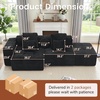 Korser 118″ Cloud Sectional Couches with Chaise, Boneless Couch with Ottoman, Modular Sectional Sofa with Deep Seat, No Assembly Required, Upholstered Corduroy Boneless Couches for Living Room, Black(Black)