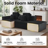 Korser 118″ Cloud Sectional Couches with Chaise, Boneless Couch with Ottoman, Modular Sectional Sofa with Deep Seat, No Assembly Required, Upholstered Corduroy Boneless Couches for Living Room, Black(Black)