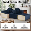 Korser 118″ Cloud Sectional Couches with Chaise, Boneless Couch with Ottoman, Modular Sectional Sofa with Deep Seat, No Assembly Required, Upholstered Corduroy Boneless Couches for Living Room, Black(Blue)