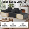 Korser 118″ Cloud Sectional Couches with Chaise, Boneless Couch with Ottoman, Modular Sectional Sofa with Deep Seat, No Assembly Required, Upholstered Corduroy Boneless Couches for Living Room, Black(Grey)